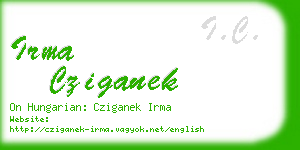 irma cziganek business card